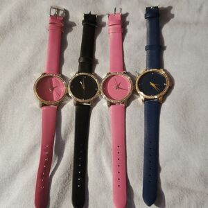 4 Manhattan by Croton‎ Sunray Dial with Crystal Bezel Watches Pink Blue Black